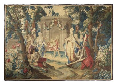 Important and fine panel of tapestry from...