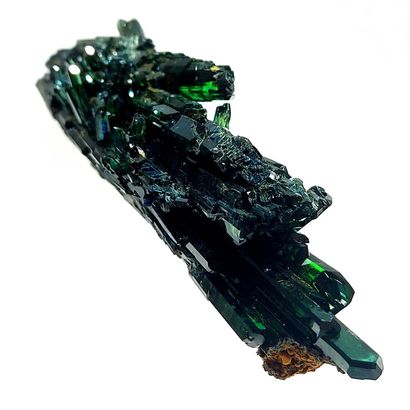 null This mineral of vivianite is presented in the form of prismatic crystals of...