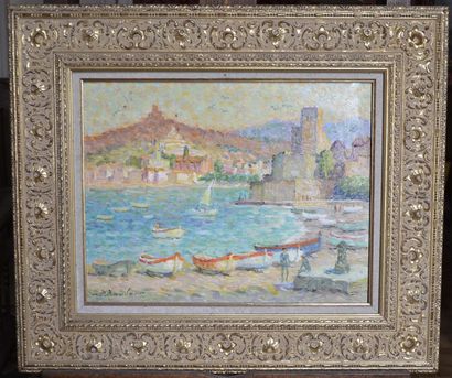  Pierre BOUDET (1915-2011). Collioure; the fort of the Templars, around 1950. Oil...