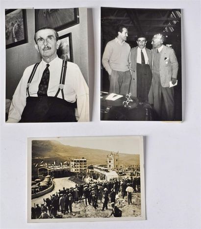 null Set of 3 photos VICENZO FLORIO the creator of Targa with MAGNOLI and TARUFFI...