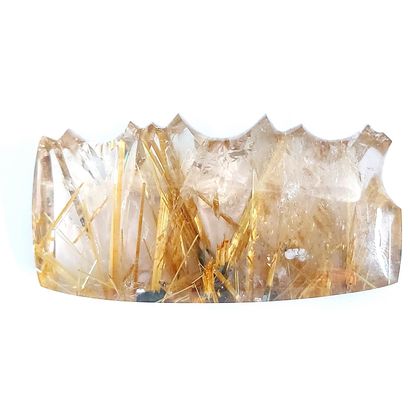 QUARTZ RUTILE - 201.70 carats Smoky quartz with golden rutile inclusion - Polished...