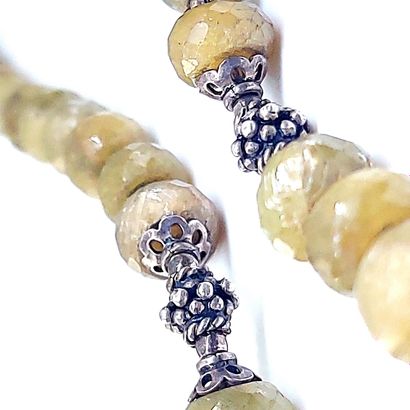 Collier argent avec Perles d'Emeraudes Magnifique composition artisanale brésilienne...