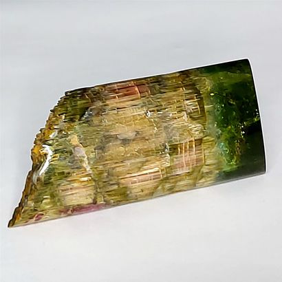 TOURMALINE - 119.45 carats Watermelon tourmaline in rough crystal form with logitudinal...