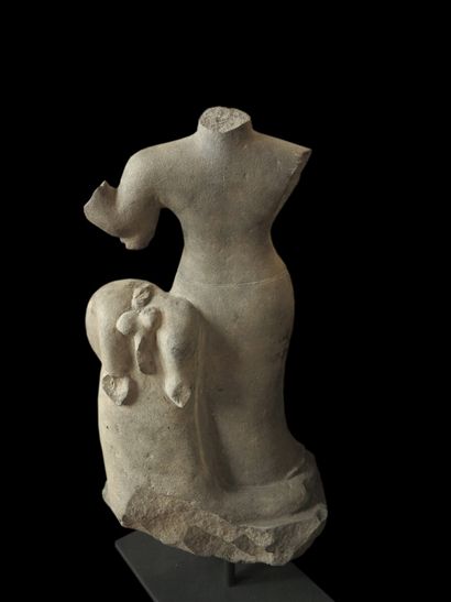 null Sandstone statue of Durga Mahisuramardini (the one who killed the buffalo demon),...