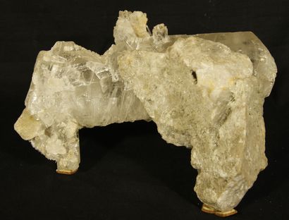 null Important bloc de Gypse d’Aurignac, cristaux sur dolomie. H :27cm 2,3kg.