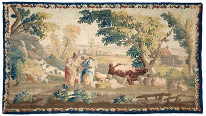 null Important tapestry of the Royal Manufacture of Aubusson (France), middle of...