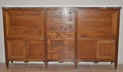 null Exceptional set of furniture of special order: Pair of secretaries with a central...