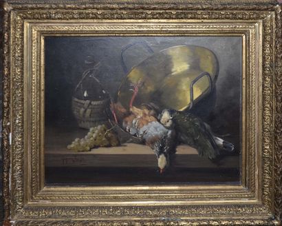 null Paul GAGNEUX (1857-1892) Nature morte. Huile sur toile signée en bas à gauche...