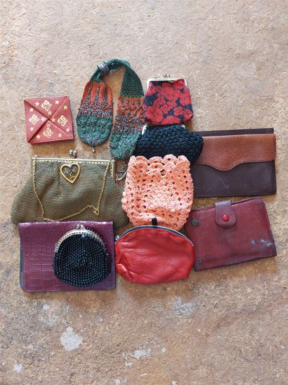Lot of 11 wallets and bags including ball...