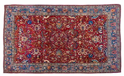 null Magnifique et élégant tapis TÉHÉRAN incrusté de soie sur chaine en soie (Perse),...