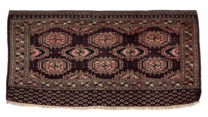 null Saddle carpet BOUKHARA SARYK inlaid with silk and cotton (Central Asia), late...