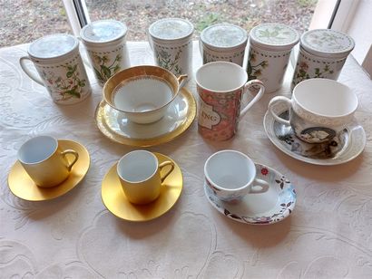 Lot of 12 various cups, Limoges, etc.