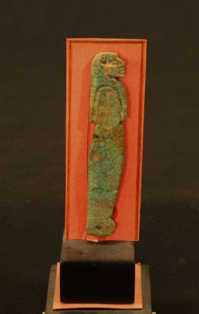 null Applique en fritte représentant un des 4 fils d’Horus, Amset 
Basse époque 664-332av.J.C...