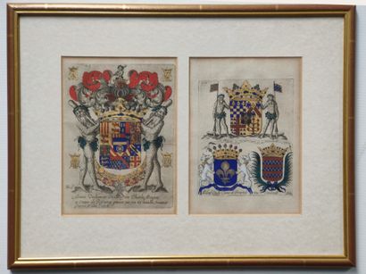 Various coats of arms in a frame