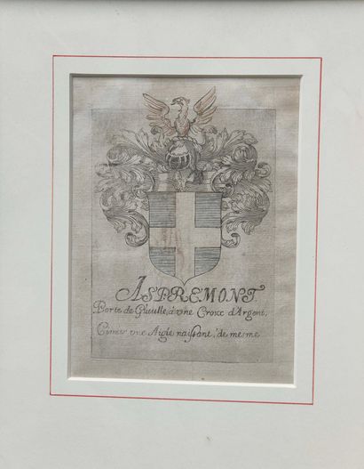 null Coat of arms of Aspremont. Engraving. 14x9cm