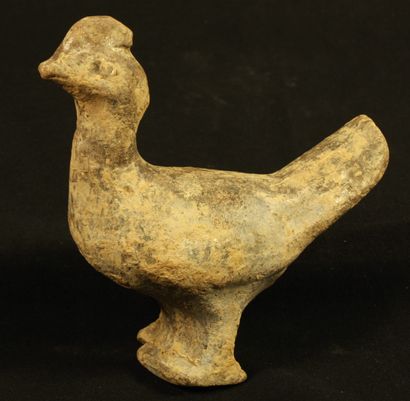 null Terracotta statuette representing a hen. 
China, Sichuan province, Han dynasty,...