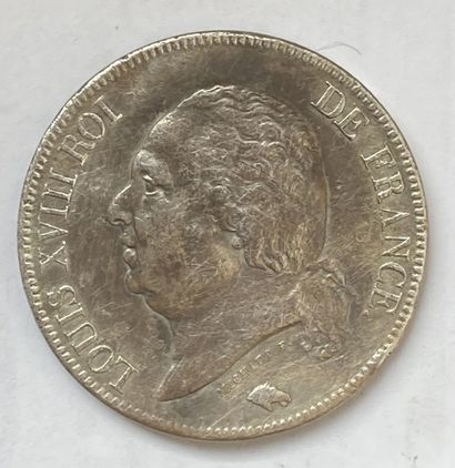 5 Francs, Louis XVIII, silver 1824 L, Bayonne...
