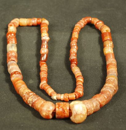 Carnelian beads necklace. Africa L :73cm