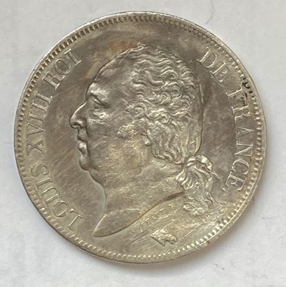 5 Francs, silver, Louis XVIII,1822A TTB/...