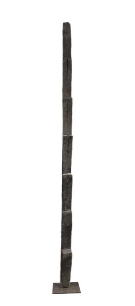 Attic ladder in wood with dark patina. Madagascar,...