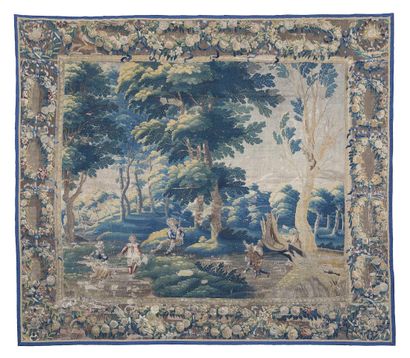 Panel of tapestry of the Royal Manufactures...