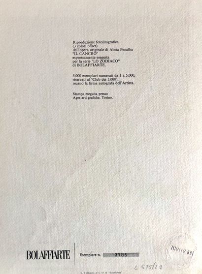 Alicia Penalba (d'après) - Il Cancro, 1975 Photolithograph on paper, signed in pencil...