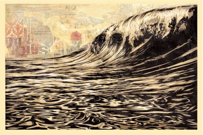 Shepard FAIREY (né en 1970) DARK WAVES,2021
Impression lithographique sur papier...
