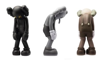 KAWS set of 3 Small Lie sculptures Ensemble de 3 SMALL LIE sculptures en vinyl
2...