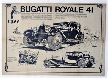 null Jean de MAESMAKER (1935- ) dit JIDEHEM. Bugatti Royale. Entoilé. 43x60cm
