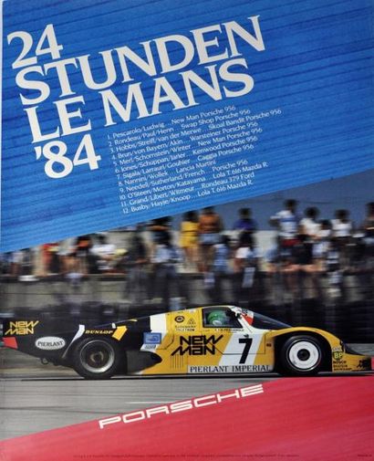 null Porsche 24H du Mans 1984. Affiche entoilée. 100x77cm