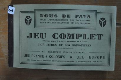 null Jeu de noms de pays (2400) Yvert et Tellier vers 1920