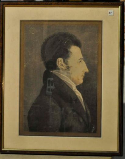 ÉCOLE FRANÇAISE début XIXe Portrait d'homme. Pastel, 40x28cm.