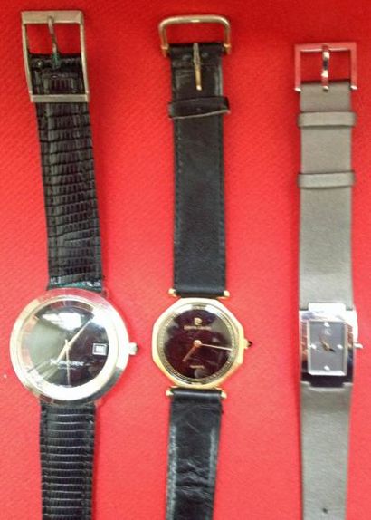Lot de 3 montres YVES SAINT LAURENT - PIERRE...