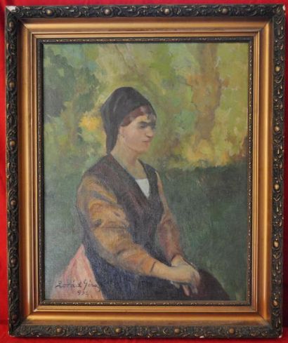 Zorad GERA Jeune femme. Huile sur toile signée en bas à gauche et datée 1932. 49...