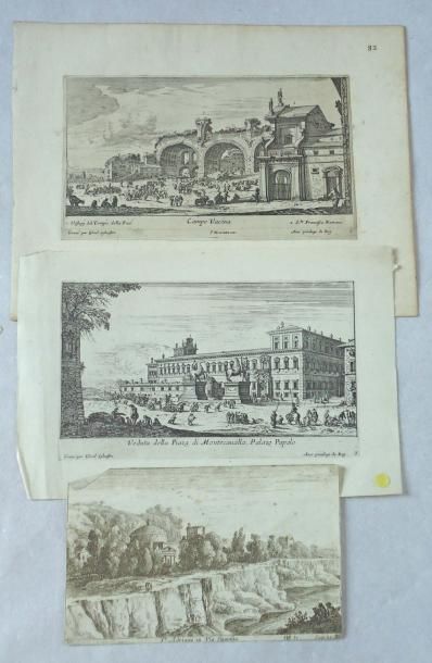 null 3 Gravures. Architectures italiennes. XVIII°. 12x19cm