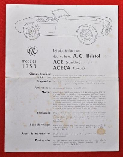 AC Dépliant Bristol; ACE; ACECA. Chardonnet 1958
AC. Flyer Bristol; ACE; ACECA. Chardonnet...