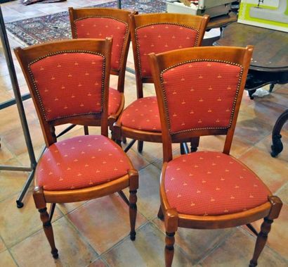 null 4 chaises en merisier style Restauration