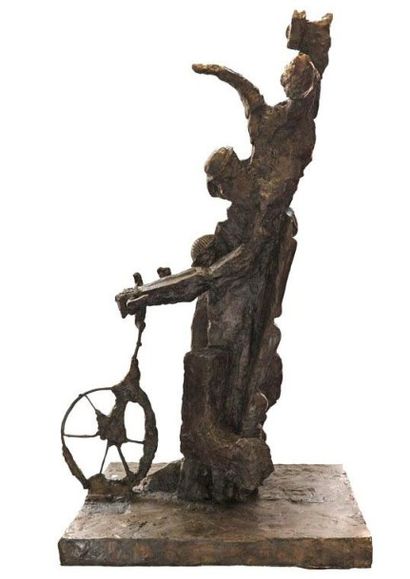 null Theo TOBIASSE (1927-2012) Sculpture. Bronze signé, Ht145cm