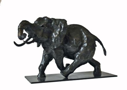 José Maria DAVID. L'Eléphant. Bronze signé de l'artiste et numéroté. Cachet du Fondeur...