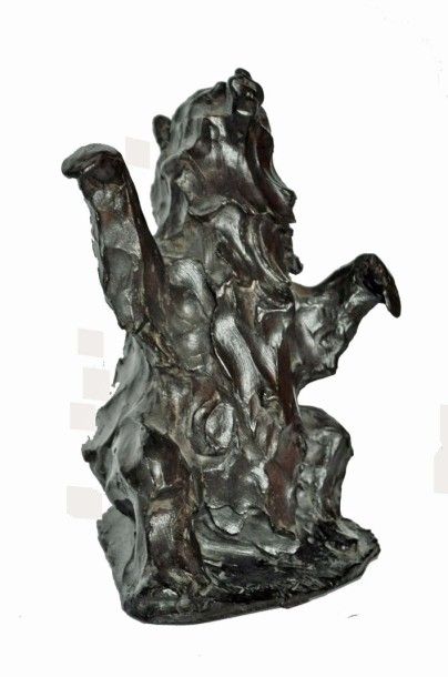 José Maria DAVID. L'Ours assis. Bronze signé et numéroté: Epreuve d'artiste. Cachet...