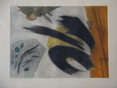 Henri GOETZ (1909-1989). Composition. Lithographie, signée, 38x57cm