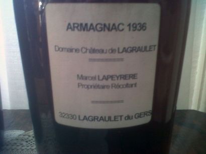 null Armagnac 1936, Domaine Château Lagraulet, Marcel Lapeyrere Propriétaire Récoltant...