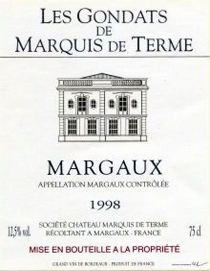 null Château Marquis de Terme, Margaux, Rouge, 1998, CBO - 12bt.