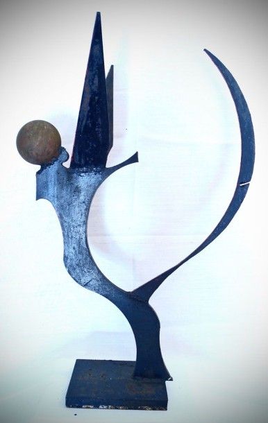 Jean de MARLIAVE (1919-1999) Pilote et sculpteur Sculpture en métal "L'envol" 91...