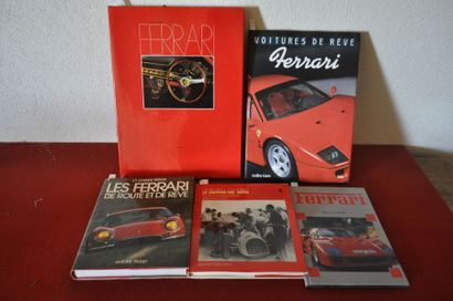 FERRARI Divers Lot de 5 livres + "Ferrari" par Laban, Ed. 1994 + "La Légende Ferrari,...