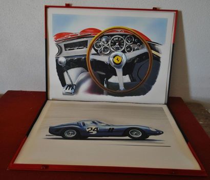 HIRLIMANN 8 Lithographies Ferrari 250 GTO 76x56cm. Tirées à 250 exemplaires, dans...