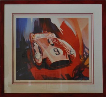 Paul Bracq Ferrari Lithographie, 68x185 cm