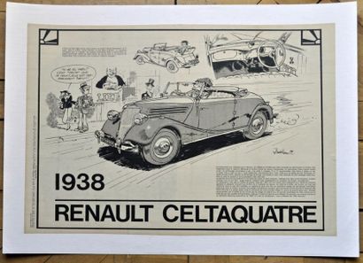 JIDEHEM Renault Celtaquatre Affiche entoilée. 43x61cm