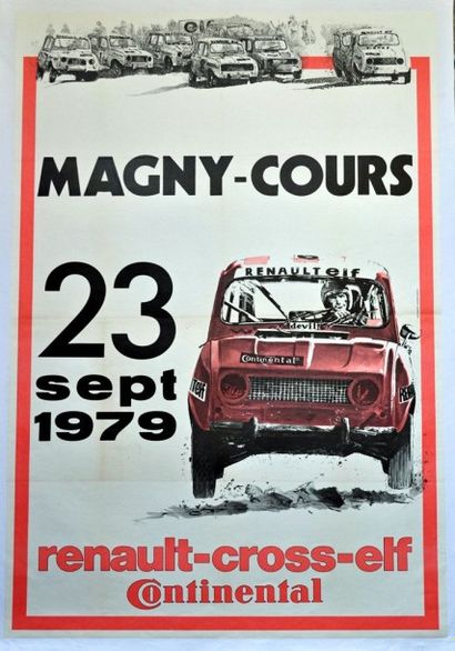 MAGNY COURS 79 Renault Cross Affiche entoilée. 120x80cm