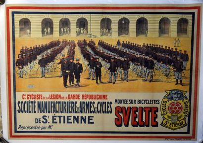 null Cycles SVELTE à Saint Etienne Affiche entoilée, vers 1900. 120x157cm